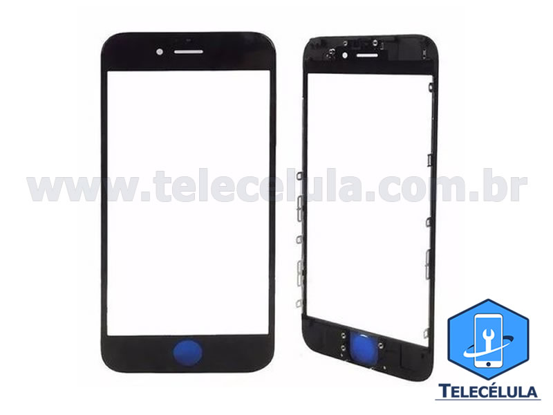Sem Imagem - VISOR, TELA LENTE COMPATVEL COM APPLE IPHONE 8 PLUS (5.5) PRETO COM OCA E ARO GENRICO