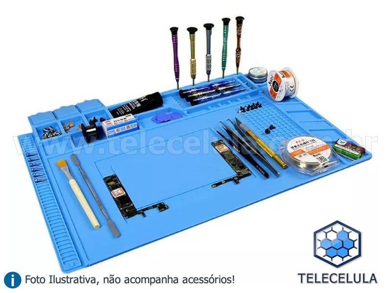 Sem Imagem - MANTA DE SILICONE S160 RESISTENTE A TEMPERATURA E ANTIESTTICA ESD 45CM X 30CM COM DIVISES