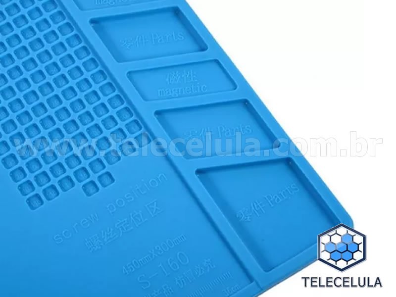 Sem Imagem - MANTA DE SILICONE S160 RESISTENTE A TEMPERATURA E ANTIESTTICA ESD 45CM X 30CM COM DIVISES