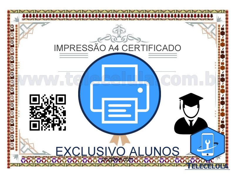 Sem Imagem - SERVIO IMPRESSO DE CERTIFICADO COM QR-CODE E FOTO PARA ALUNOS CURSO TELECLULA - FORMATO A4