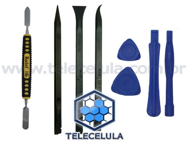 Sem Imagem - KIT DE ESPTULA KX1468 KAISI AO E SPUDGERS, CHAVES PLSTICAS DESMONTAGEM E MONTAGEM SMARTPHONES