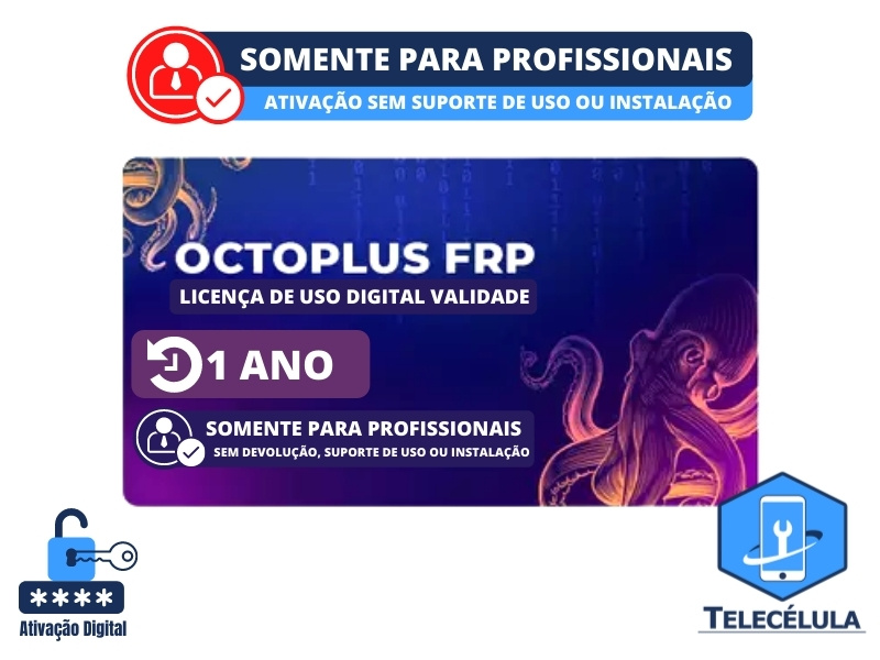 Sem Imagem - OCTOPLUS FRP TOOL - ATIVAO LICENA DIGITAL DE USO DURAO 1 ANO - DESBLOQUEIO CONTA GOOGLE