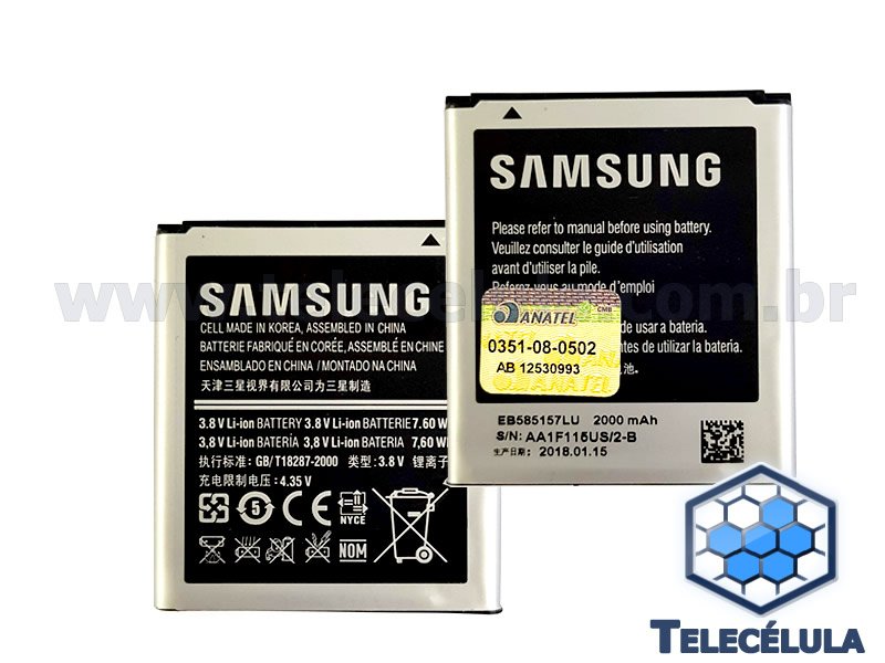 Sem Imagem - BATERIA GENRICA EB585157LU 2000MAH COMPATVEL I8530 I8552 G355 GALAXY CORE 2 DUOS, WIN DUOS E BEAM