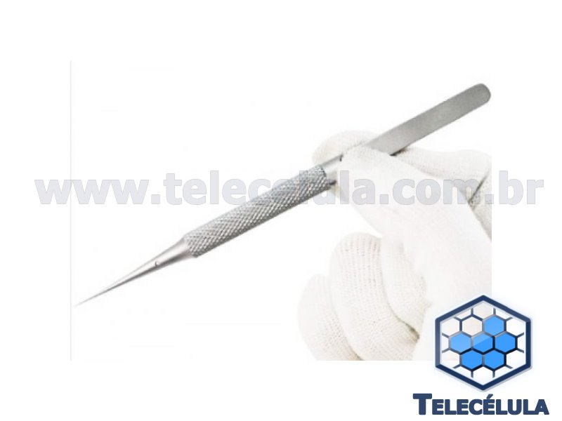 Sem Imagem - PINA MICRO PROFISSIONAL PARA MICRO SOLDA SMT ESPECIALISTA METAL 14CM