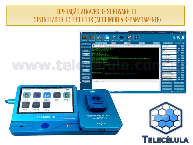 Sem Imagem - GRAVADOR JC P7 PRO E NAND LGA-70 PARA IPHONE SE, 6S, 6S PLUS, 7, 7 PLUS, IPAD PRO PROGRAMADOR JC P7