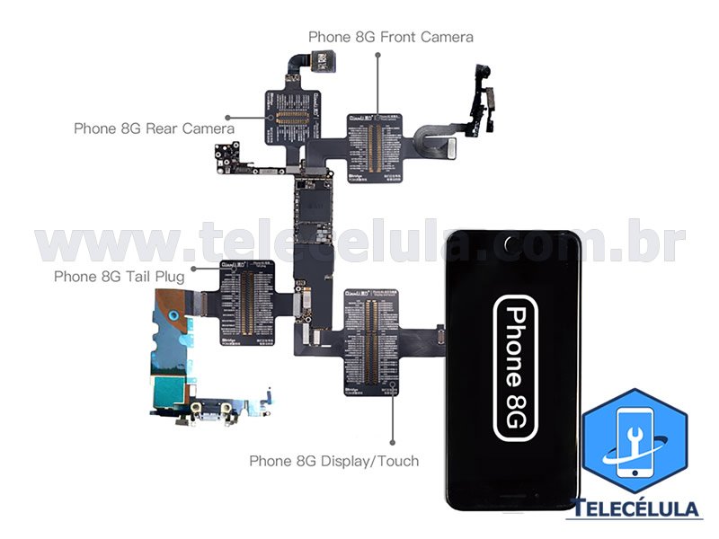 Sem Imagem - FLEX CABLE DE TESTE IBRIDGE QIANLI PARA APPLE IPHONE 8 - 4.7 ORIGINAL TELECLULA OFICIAL RESSELER