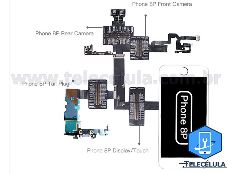 Sem Imagem - FLEX CABLE DE TESTE IBRIDGE QIANLI PARA APPLE IPHONE 8 PLUS 5.5 ORIGINAL TELECLULA OFICIAL RESSELER