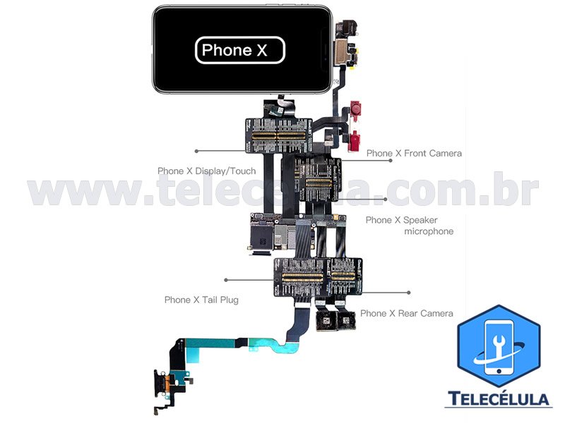 Sem Imagem - FLEX CABLE DE TESTE IBRIDGE QIANLI PARA APPLE IPHONE X COMPLETO TELECLULA OFICIAL RESSELER