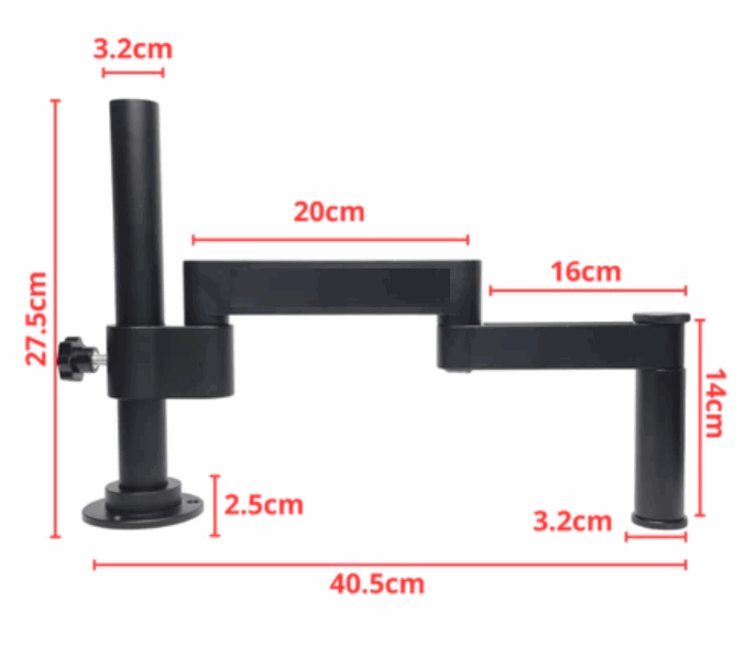 Sem Imagem - BASE GIRATRIA PARA MICROSCPIO EM ALUMNIO PRETO IDEAL PARA STARLINK