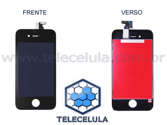 Sem Imagem - DISPLAY LCD COMPATVEL COM APPLE IPHONE 4S COM TOUCH SCREEN PRETO GENRICO