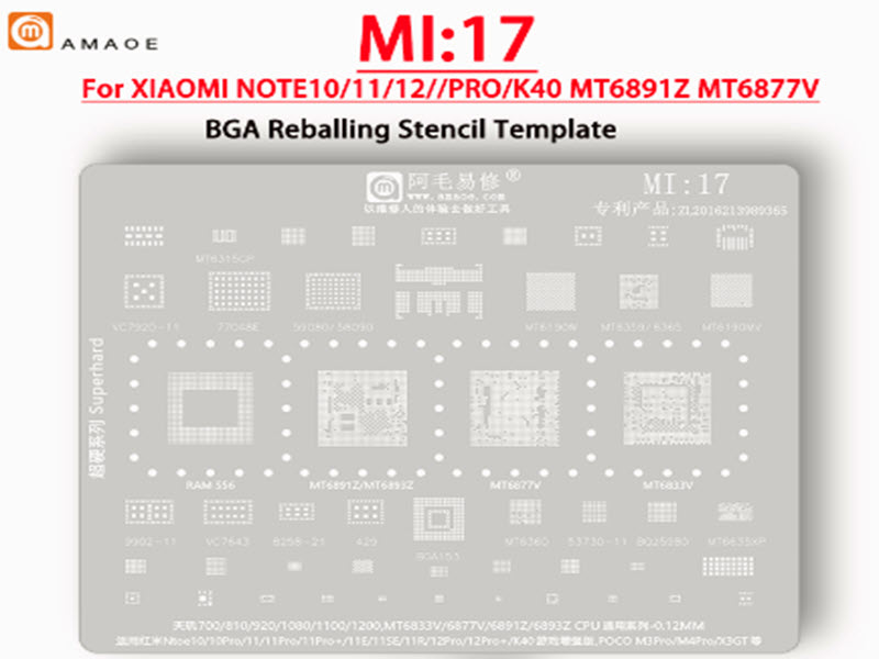 Sem Imagem - STENCIL NOTE 10, 10 PRO, 11 PRO, 11 PRO+, 11E, 11SE, 11R, 12 PRO, 12 PRO+ POCO M3 PRO, M4 PRO, X3 GT