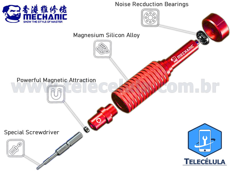 Sem Imagem - MECHANIC MINI CHAVE PROFISSIONAL PARA SMARTPHONES PHILIPS BIT 1.2 - 3D