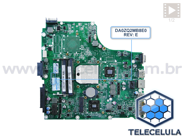 Sem Imagem - PLACA M�E NOTEBOOK ACER ASPIRE 4353 / MB8E0 (PLACA PARA REPOSI��O DE COMPONENTES, N�O FUNCIONA)!