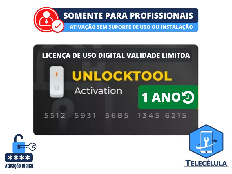 Sem Imagem - UNLOCKTOOL ATIVAO LICENA DIGITAL DE USO 1 ANO - SOLUO PODEROSA XIAOMI, HUAWEI, OPPO, SAMSUNG