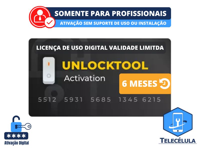 Sem Imagem - UNLOCKTOOL ATIVAO LICENA DIGITAL DE USO 6 MESES - SOLUO PODEROSA XIAOMI, HUAWEI, OPPO, SAMSUNG