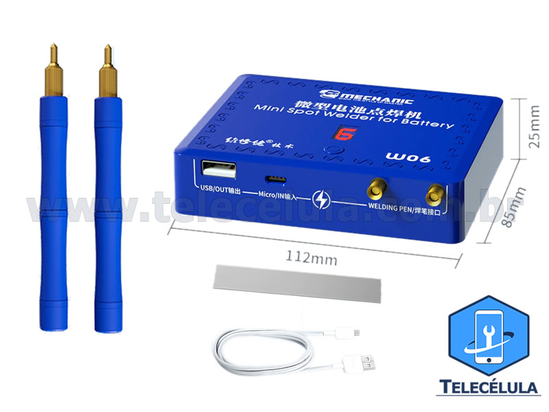 Sem Imagem - MQUINA DE SOLDA PONTO MECHANIC W06 AJUSTVEL INTELIGENTE PARA REPARO EM BATERIAS