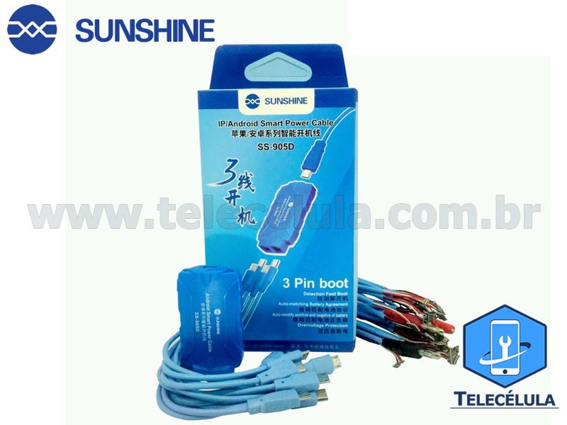 Sem Imagem - CABO ENERGIZAO FONTE SUNSHINE SS-905D PARA IPHONE, SAMSUNG, XIAOMI, MOTOROLA, , OPPO, VIVO, HUAWEI