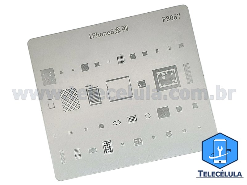 Sem Imagem - KIT DE 04 STENCIL DE REBALLING IPHONES MODELOS: 7P, 8, 8P E X