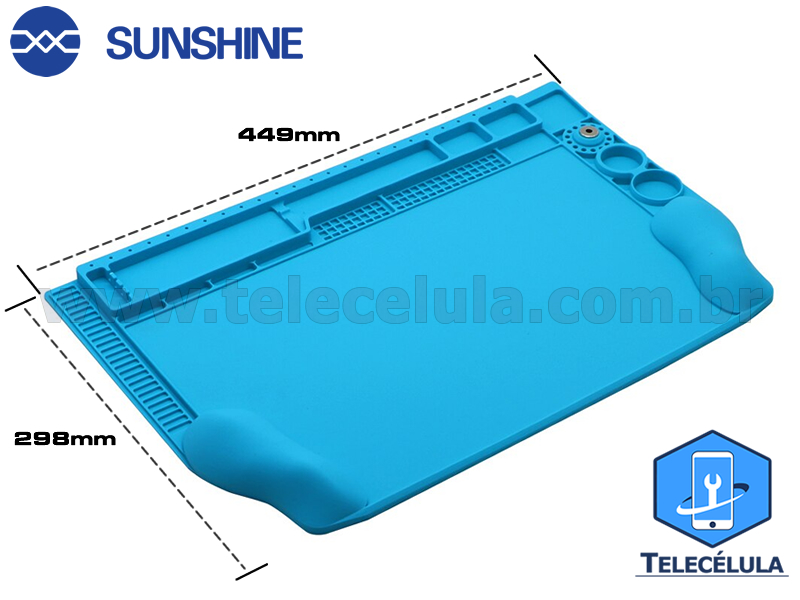 Sem Imagem - MANTA DE SILICONE 3D SS-004H SUNSHINE RESISTENTE TEMPERATURA ANTIESTTICA ESD 45CM X 30CM DIVISES