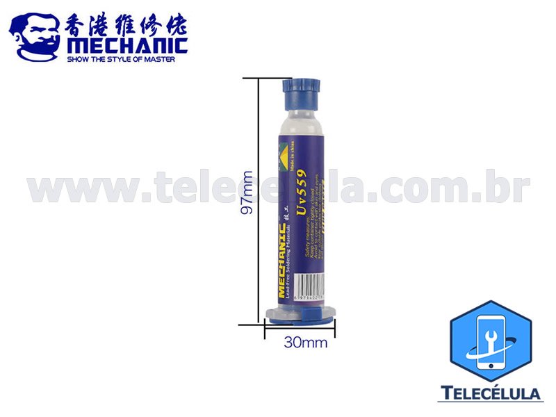 Sem Imagem - FLUXO DE SOLDA PASTOSO MECHANIC UV559 10CC RETRABALHO BGA REBALLING, REFLOW + MBOLO E BICOS