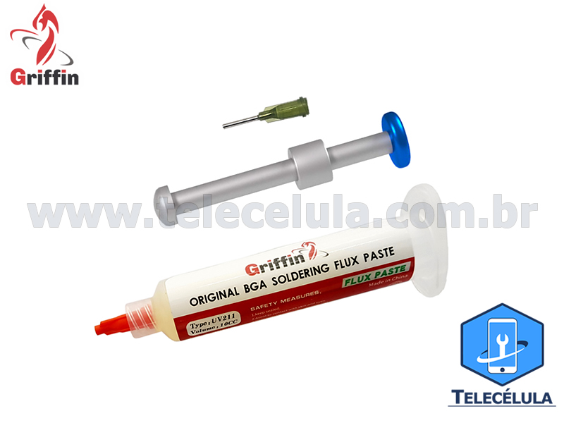 Sem Imagem - FLUXO DE SOLDA PASTOSO UV211 10CC RETRABALHO BGA REBALLING, REFLOW + MBOLO E BICO