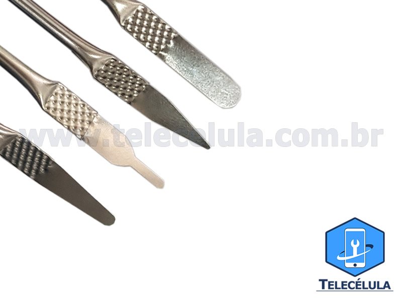 Sem Imagem - KIT DE 04 ESPTULAS DE ALUMNIO COM LMINAS DE INOX DUPLAS, IDEAL PARA REMOVER CPU, SDRAM, BGA