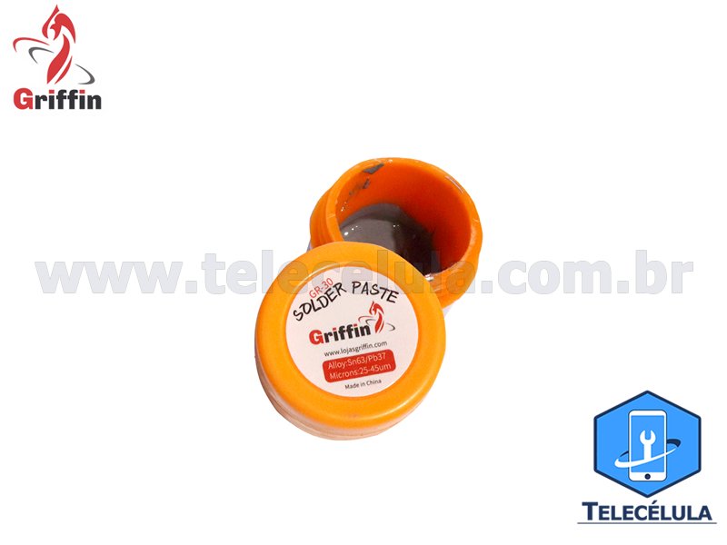 Sem Imagem - SOLDA EM PASTA SN/PB 183 GRAUS GR-30 BGA REBALLING GRIFFIN COM 30 GRAMAS (25-45UM)