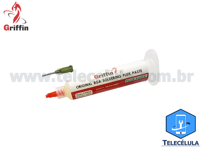 Sem Imagem - FLUXO DE SOLDA PASTOSO UV211 10CC RETRABALHO BGA REBALLING, REFLOW + MBOLO E BICO