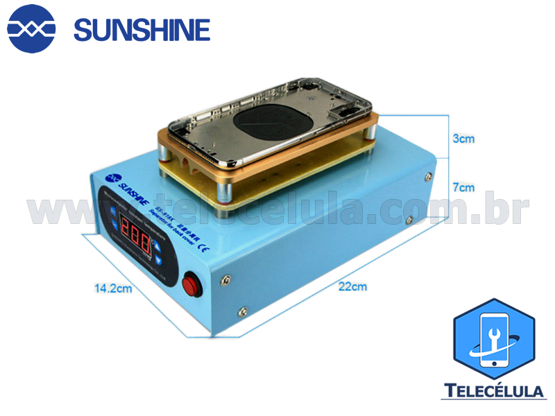 Sem Imagem - REMOVEDORA TAMPA TRASEIRA (BACK HOUSING) SUNSHINE SS-918XM IPHONES 8, 8P, X, XR, XS, XS MAX - 220V