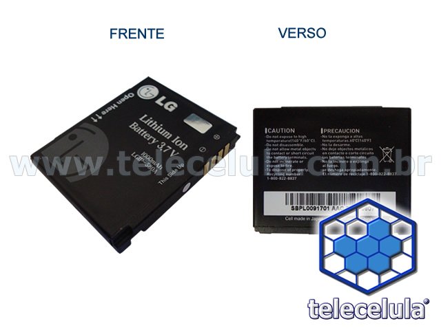 Sem Imagem - BATERIA LG (LGIP 580A) CU920, KC910 RENOIR, KE990 VIEWTY, KE998, KU990 VIEWTY 3G, KU800 ORIGINAL