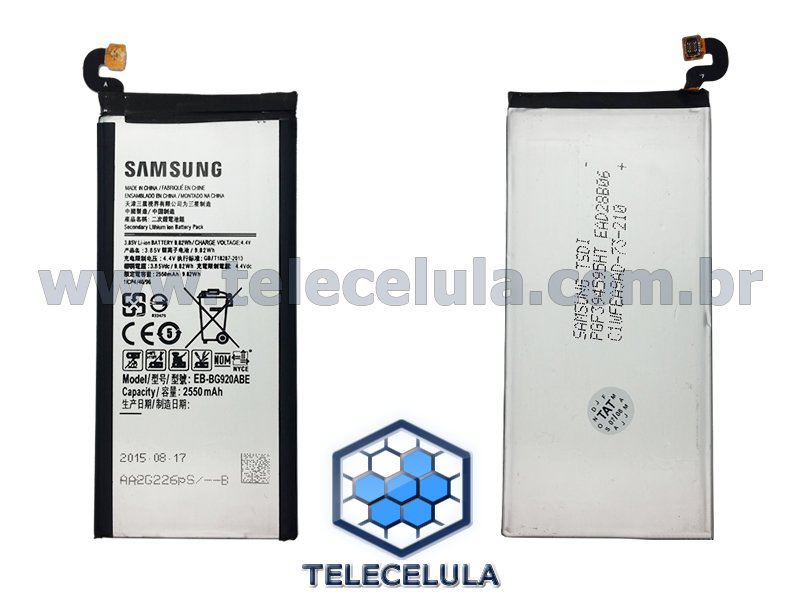 Sem Imagem - BATERIA ORIGINAL PARA SAMSUNG GALAXY S6 EB-BG920ABE