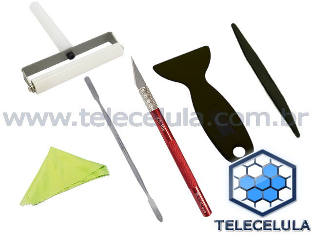 KIT DE ESPTULAS B3101C PLSTICAS, AO ROLO FIXADOR DE PELCULA, FACA DE TRINCHAR, FLANELA