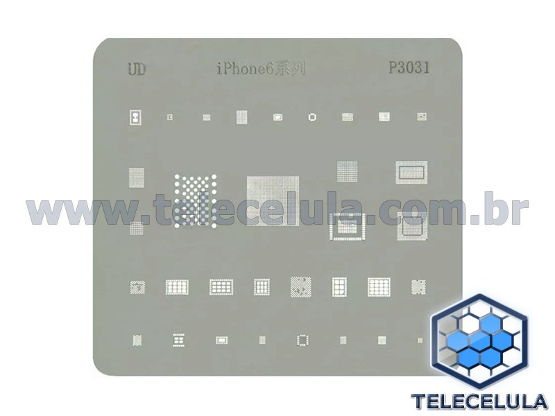 STENCIL DE RETRABALHO PARA BGA IPHONE 6 P3031 CPU, U2, NAND, POWER MANAGER, ETC..