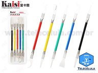 KIT DE 05 ESPTULAS KAISI I9801 ALUMNIO COM LMINAS DUPLAS, PARA REMOVER RESINA CPU, NAND, SDRAM