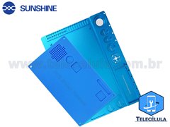 BASE DE TRABALHO PARA MICROSCPIO EM ALUMNIO AZUL SUNSHINE SS-004N PROFISSIONAL