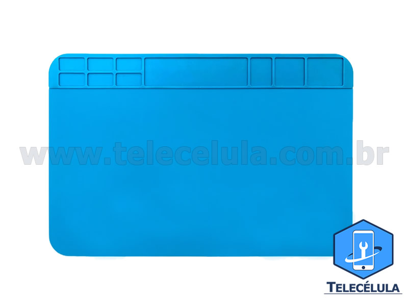 MANTA DE SILICONE V59 AZUL RESISTENTE A TEMPERATURA E ANTIESTTICA ESD 30CM X 20CM 