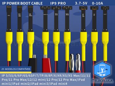 NOVO CABO MECHANIC IP POWER IP9 PRO IPHONES 5 AO 12 PRO MAX E IPAD MINI 1 AO 4