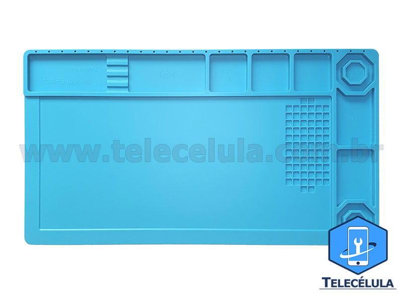 MANTA DE SILICONE TE-503 AZUL RESISTENTE A TEMPERATURA E ANTIESTTICA ESD 38CM X 21CM