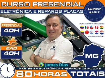 CURSO PRESENCIAL FUNDAMENTOS ELETR�NICA, MICROSOLDA E CONSERTO SMARTPHONES HARDWARE N�VEL 1, 2 - MG