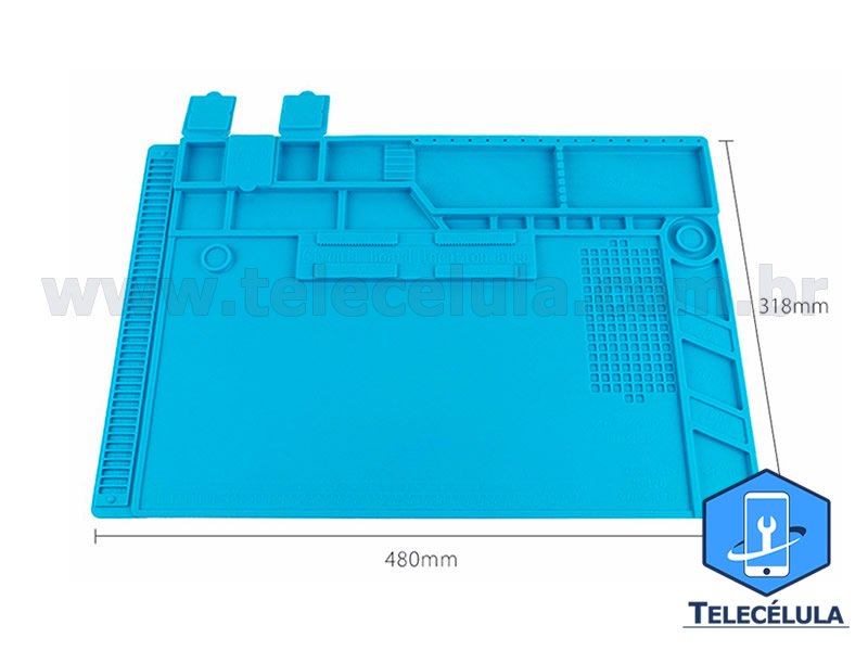 MANTA DE SILICONE S170 RESISTENTE A TEMPERATURA E ANTIESTTICA ESD 48CM X 31CM COM DIVISES