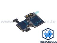 CABO FLEX SAMSUNG I9505 GALAXY S4 COM SLOT DO CONECTOR MICRO SIM CARD + MICRO SD