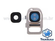 LENTE CMERA TRASEIRA SAMSUNG GALAXY S7 EDGE G935 MOLDURA DOURADA