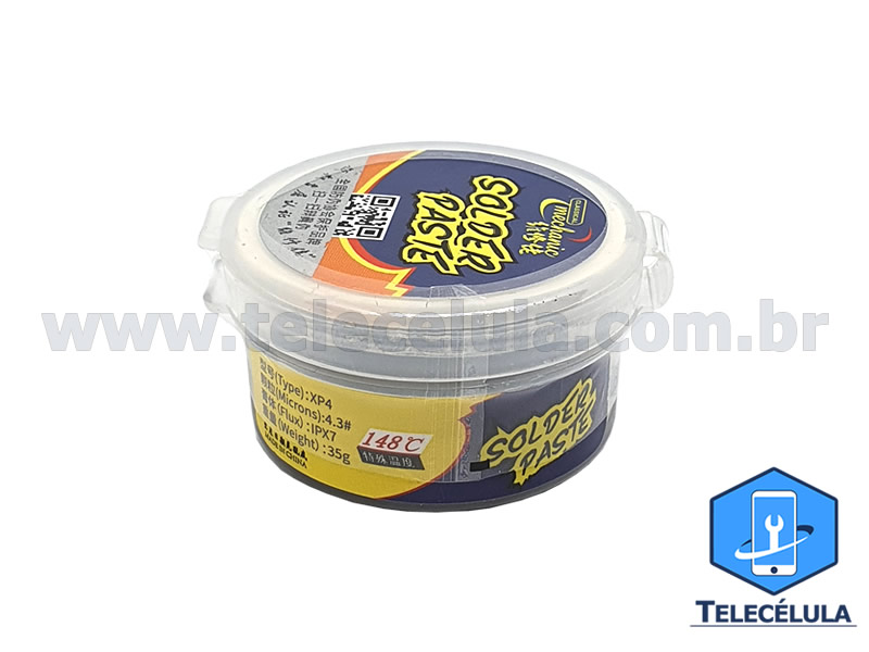 SOLDA EM PASTA 148 GRAUS BGA REBALLING MECHANIC XP4, XP-4 COM 4.30 E FLUXO IPX7, 35 GRAMAS