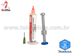 FLUXO DE SOLDA PASTOSO UV211 10CC RETRABALHO BGA REBALLING, REFLOW + MBOLO E BICO